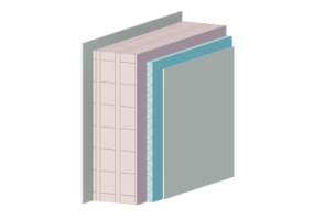Insulated stone block masonry