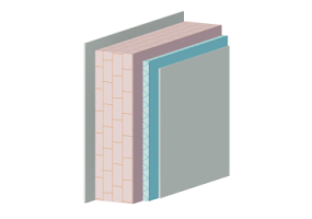 Insulated solid brick masonry