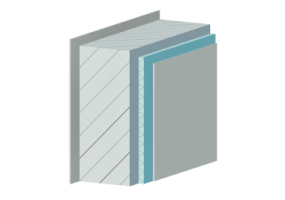 Isolierte Stahlbetonwand