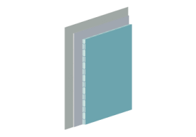 10mm Plasterboard with expanded polystyrene - thickness 40mm