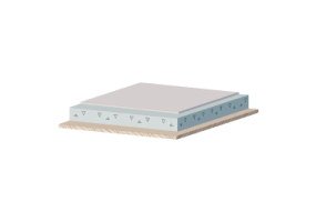 Holzdecke mit Leichtbeton