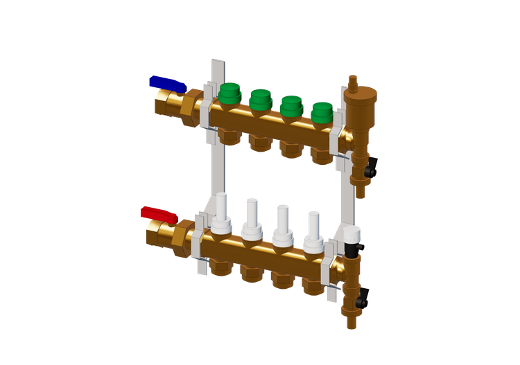 DYNAMICAL®, Pre-assembled distribution manifold DN25-DN20 4... DYNAMICAL®, Pre-assembled distribution manifold DN25-DN20 4...