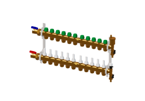 DYNAMICAL&reg;, Preassembled distribution manifold DN25-DN20 with 11 branches