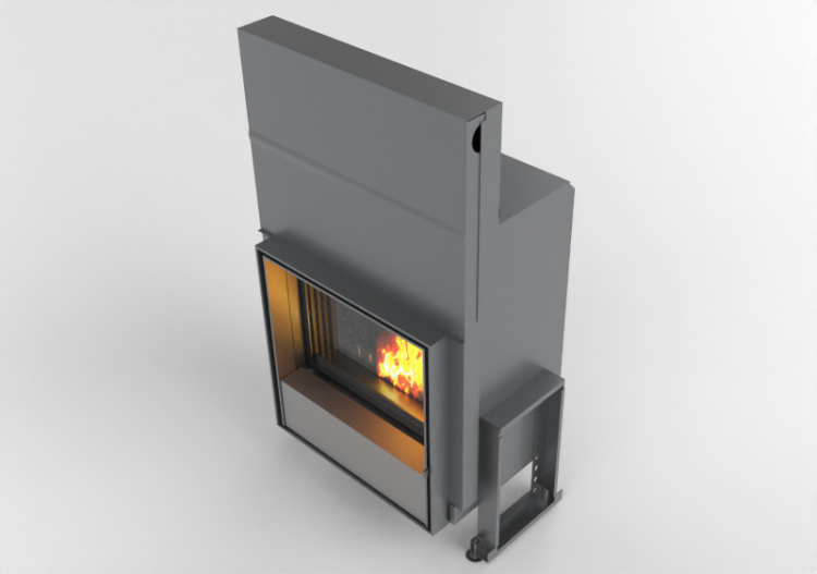 Chimneys and chimney pots 3D - Wood burning fireplace -...