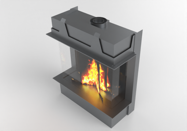 Chaminés e Cumeeiras 3D - Lareira a gás - Barbas Bellfires...