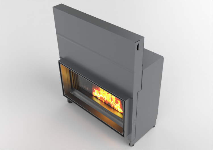 Chimneys and chimney pots 3D - Wood burning fireplace -...