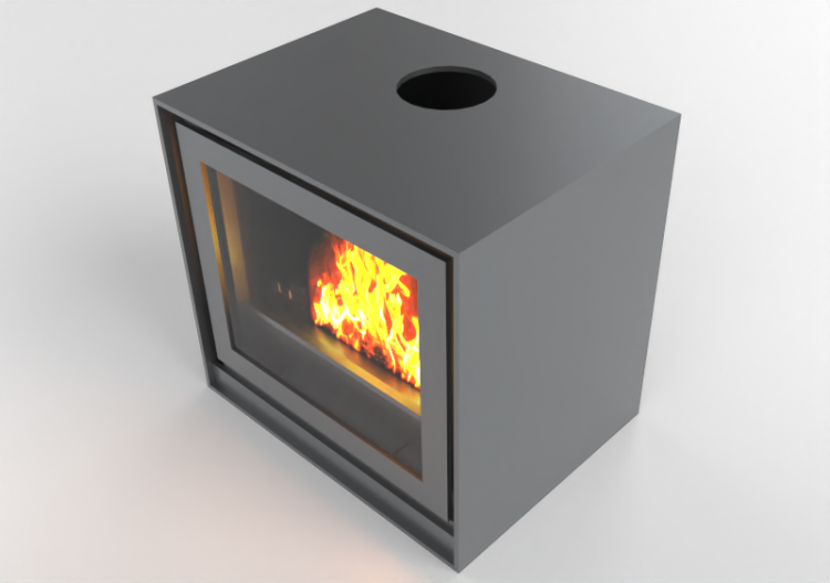 Chimneys and chimney pots 3D - Wood burning fireplace -...
