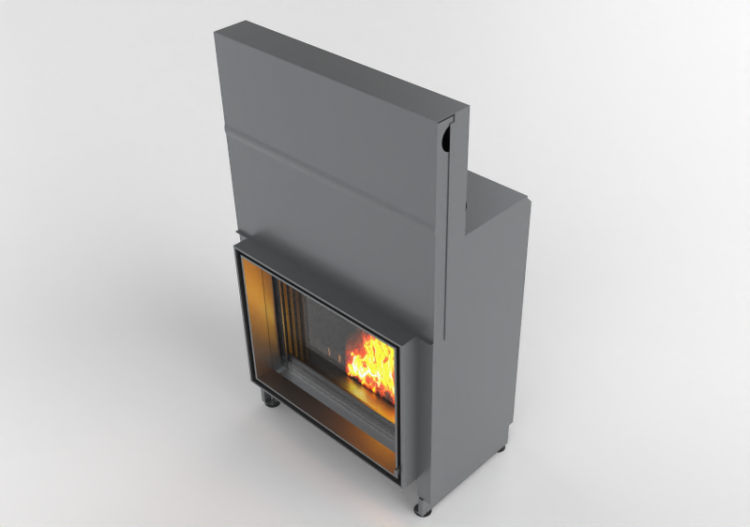 Chimneys and chimney pots 3D - Wood burning fireplace -...