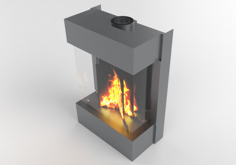 Chaminés e Cumeeiras 3D - Lareira a gás - Barbas Bellfires...