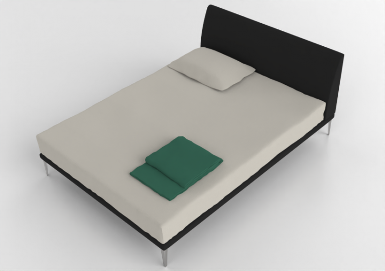 3D Betten und Nachttische - Doppelbett - Cappellini - Bed -...