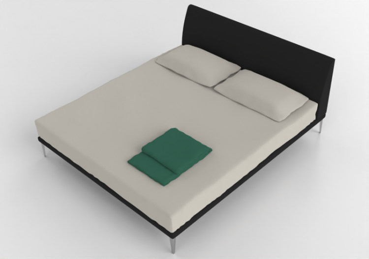 3D Betten und Nachttische - Doppelbett - Cappellini - Bed -...