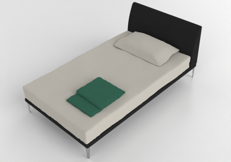 3D Betten und Nachttische - Einzelbett - Cappellini - Bed -...