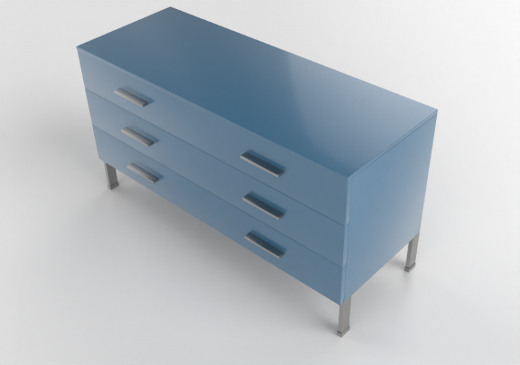 Wardrobes and Cabinets 3D - Chest of drawers in lacquered...