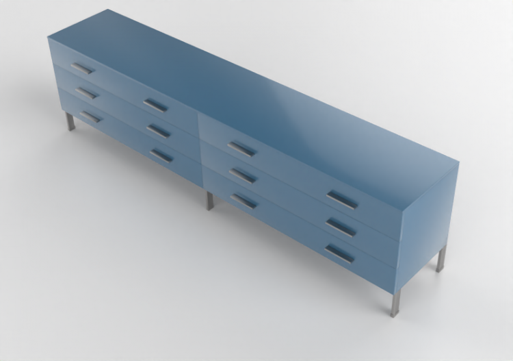 Armarios y Cómodas 3D - Cajonera de madera lacada -...