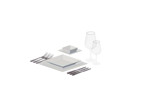 Vaisselle et couverts 3D - Set de cuisine moderne