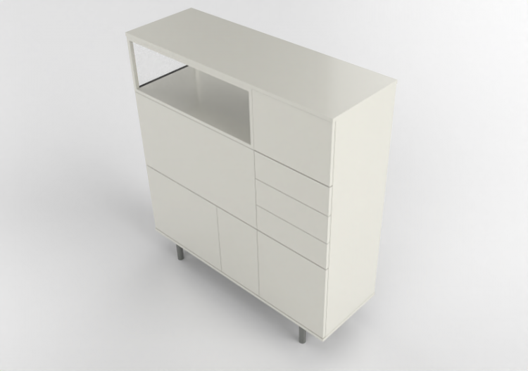 3D Furniture - Wood Cabinet - Cappellini - Easy - EAS3 -...
