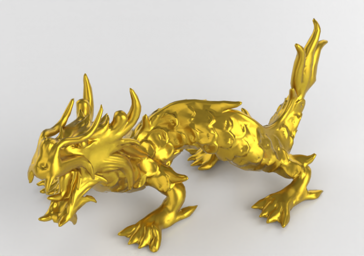 Sculptures 3D - Dragon chinois doré - ACCA software