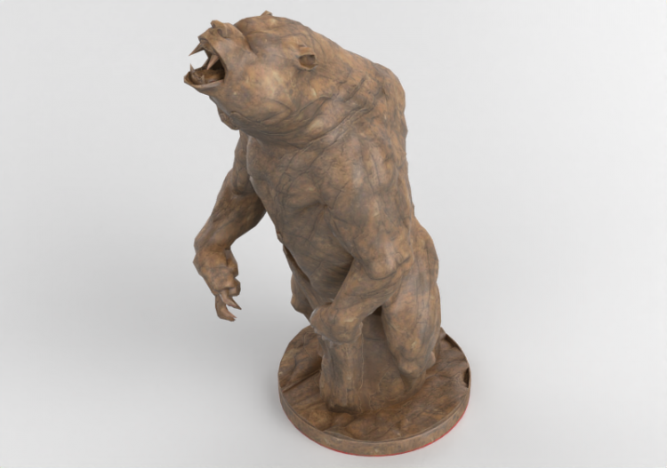 Esculturas 3D - Urso de madeira - ACCA software