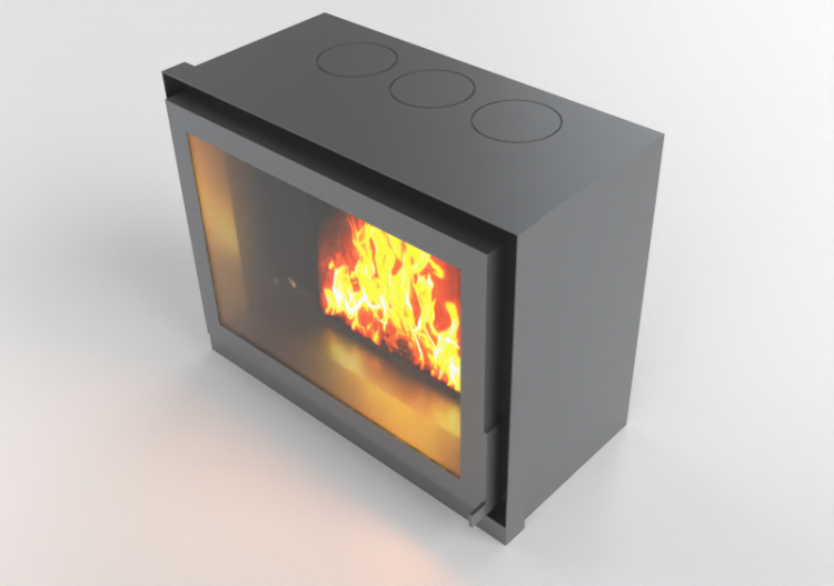 Chimneys and chimney pots 3D - Wood burning fireplace -...