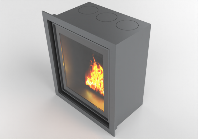 Chimneys and chimney pots 3D - Wood burning fireplace -...