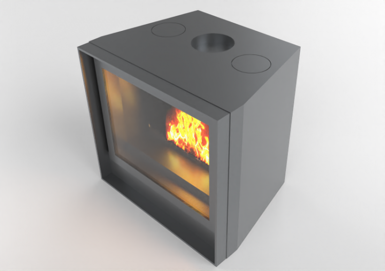 Chimneys and chimney pots 3D - Wood burning fireplace -...