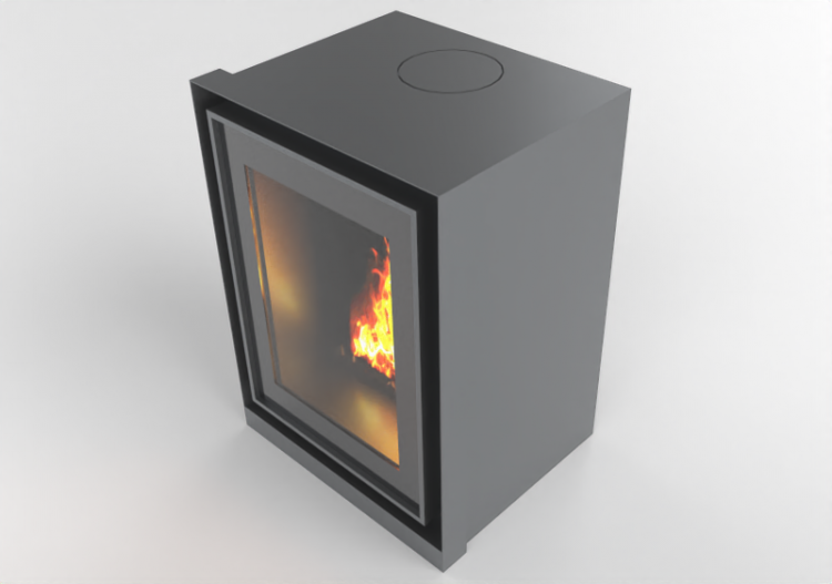 Chimneys and chimney pots 3D - Wood burning fireplace -...