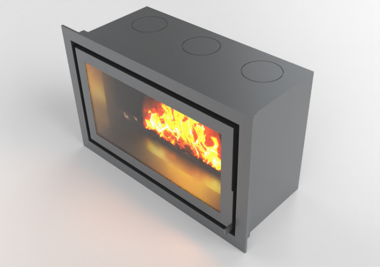 Chimneys and chimney pots 3D - Wood burning fireplace -...