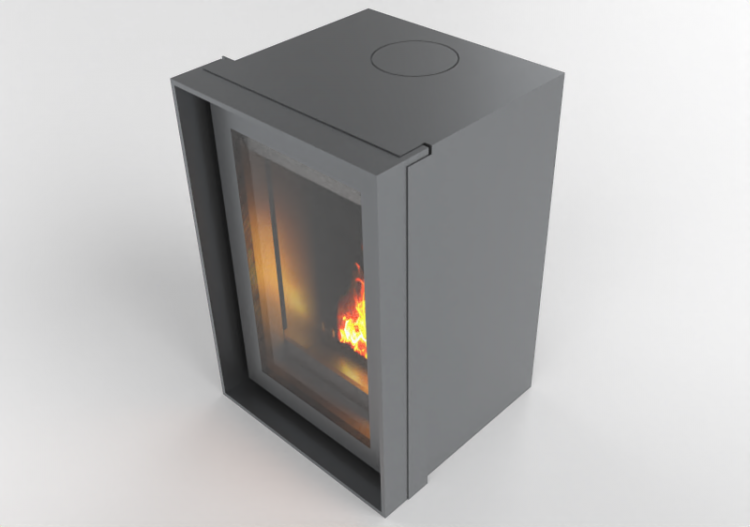 Chimneys and chimney pots 3D - Wood burning fireplace -...