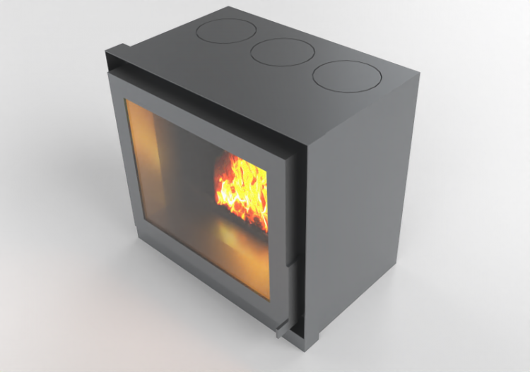 Chimneys and chimney pots 3D - Wood burning fireplace -...