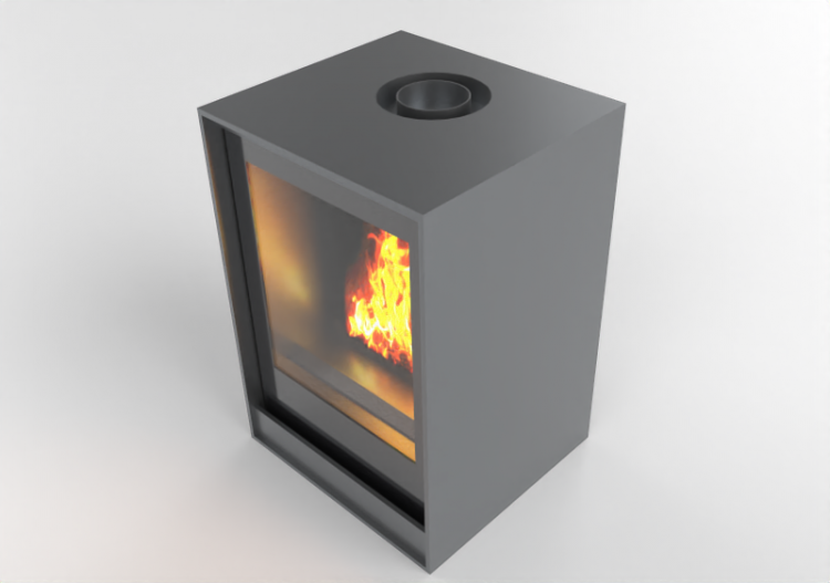Chimneys and chimney pots 3D - Gas fireplace - Barbas...