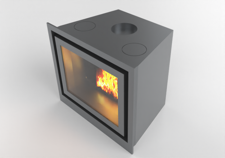 Chimneys and chimney pots 3D - Wood burning fireplace -...