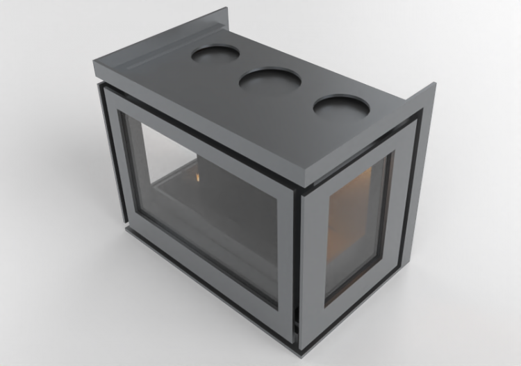 Chimneys and chimney pots 3D - Wood burning fireplace -...