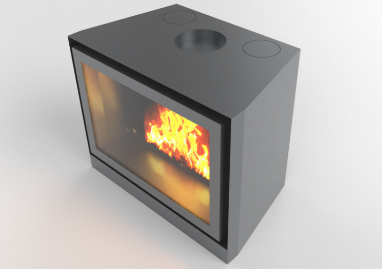 Chimneys and chimney pots 3D - Wood burning fireplace -...