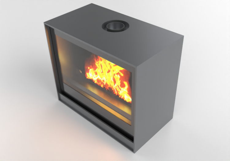 Chimneys and chimney pots 3D - Gas fireplace - Barbas...
