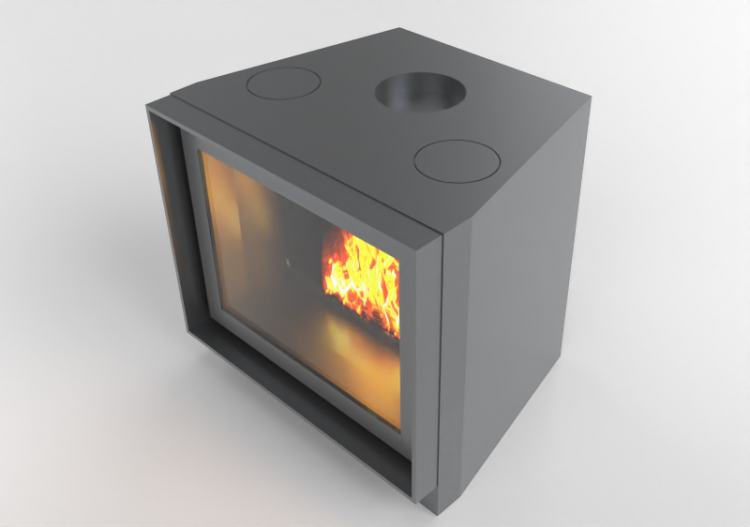 Chimneys and chimney pots 3D - Wood burning fireplace -...