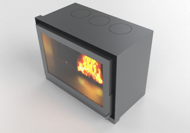 Chimneys and chimney pots 3D - Wood burning fireplace -...