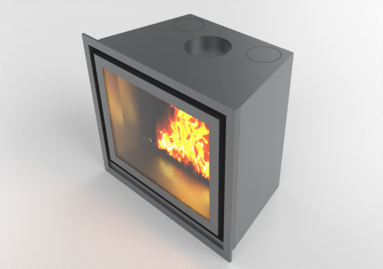 Chimneys and chimney pots 3D - Wood burning fireplace -...