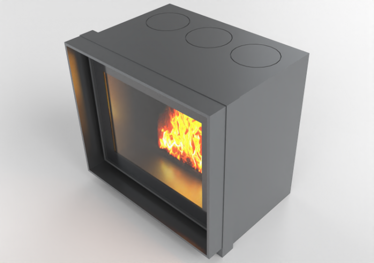 Chimneys and chimney pots 3D - Wood burning fireplace -...