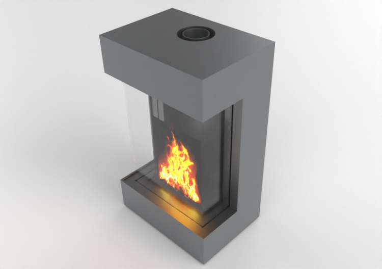 Chaminés e Cumeeiras 3D - Lareira a gás - Barbas Bellfires...