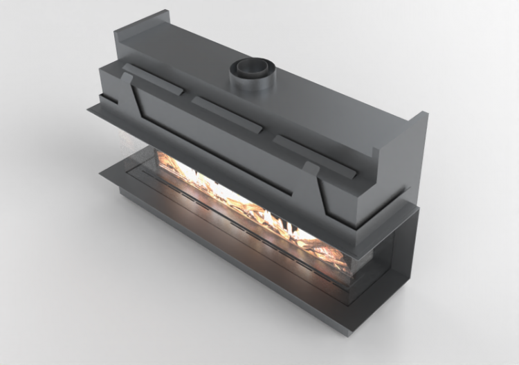Chimneys and chimney pots 3D - Gas fireplace - Barbas...