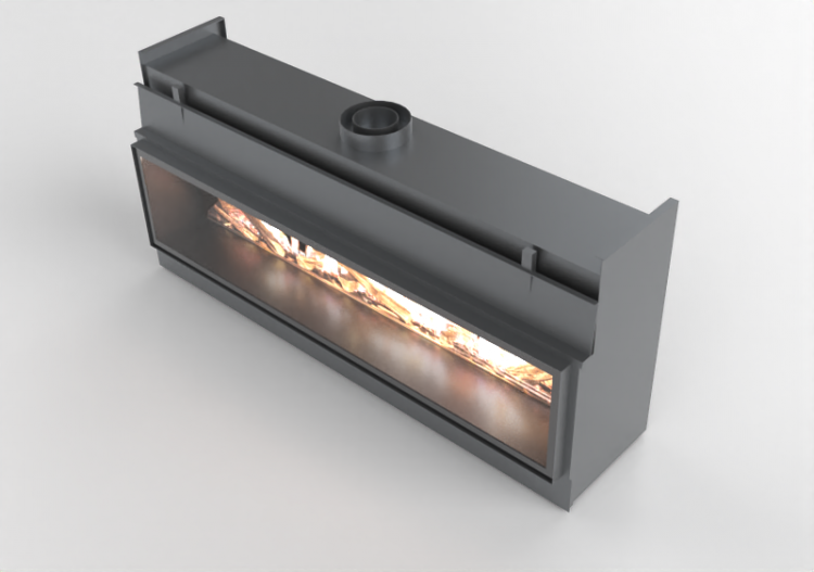 Chimneys and chimney pots 3D - Gas fireplace - Barbas...