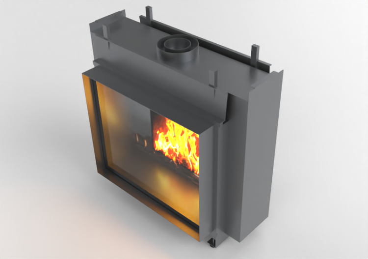 Chimneys and chimney pots 3D - Gas fireplace - Barbas...