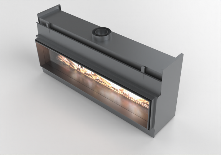 Chimneys and chimney pots 3D - Gas fireplace - Barbas...