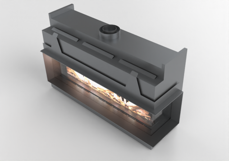 Chimneys and chimney pots 3D - Gas fireplace - Barbas...