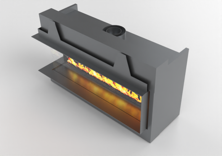 Chaminés e Cumeeiras 3D - Lareira a gás - Barbas Bellfires...