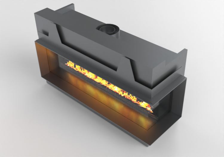 Chimneys and chimney pots 3D - Gas fireplace - Barbas...