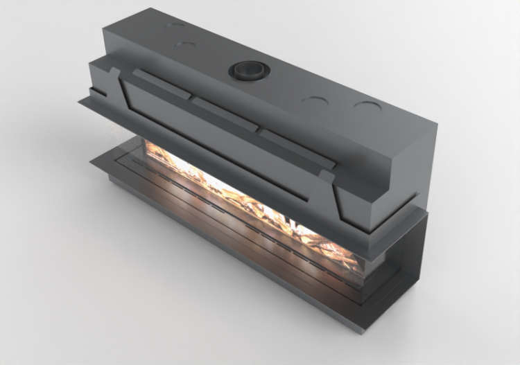 Chimneys and chimney pots 3D - Gas fireplace - Barbas...