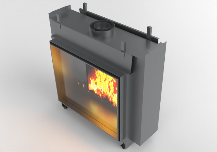 Chimneys and chimney pots 3D - Gas fireplace - Barbas...