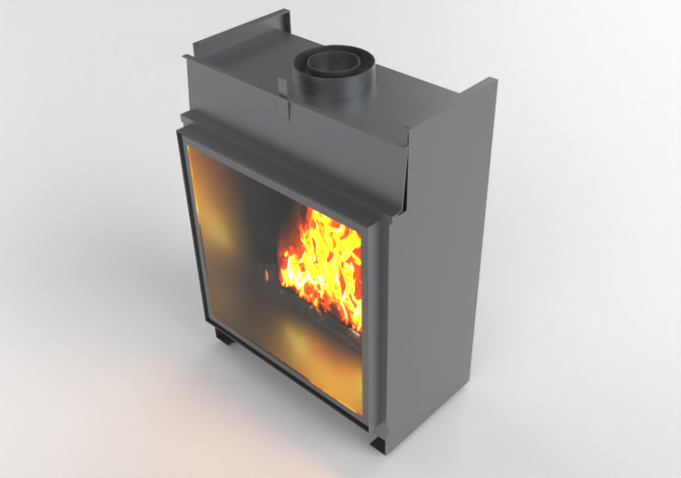 Chimneys and chimney pots 3D - Gas fireplace - Barbas...