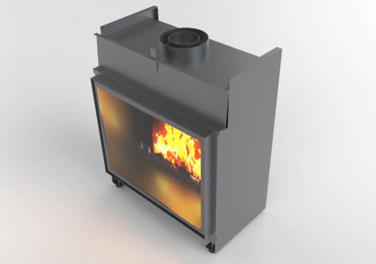 Chimneys and chimney pots 3D - Gas fireplace - Barbas...